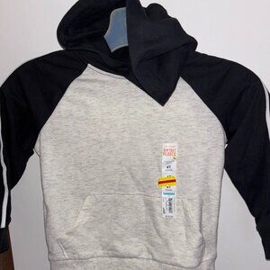 Jumping Beans Toddler Hoodie 4T Black Gray Softest Fleece Pullover NWT